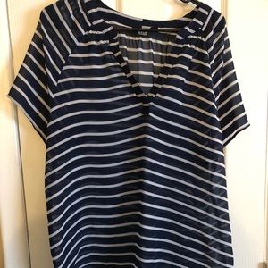 A.N.A Blue V Neck Blouse